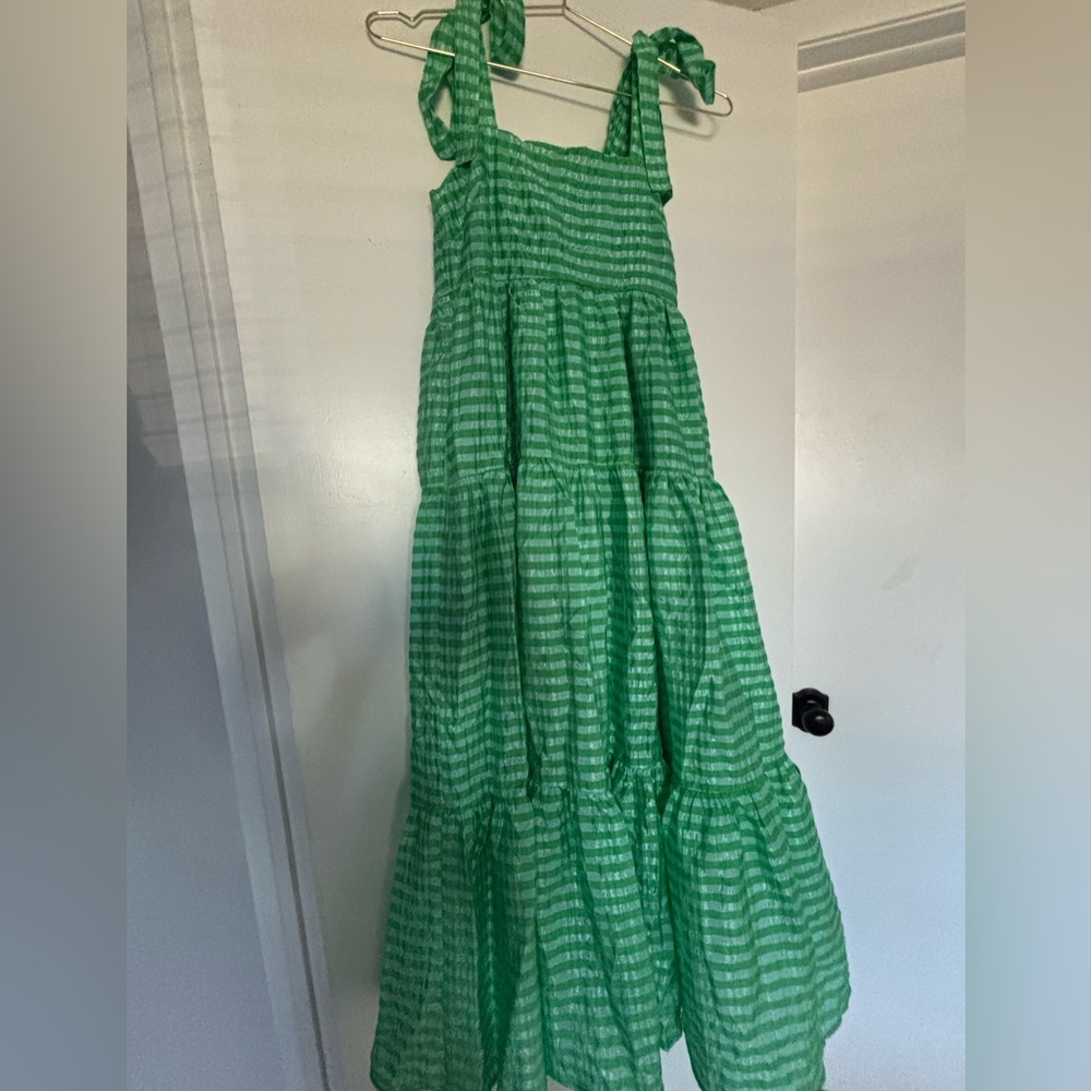Blue & Green Striped Maxi Dress - Picture 3 of 4